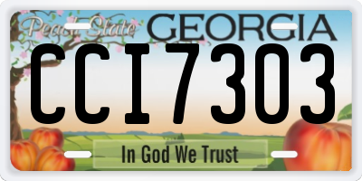 GA license plate CCI7303