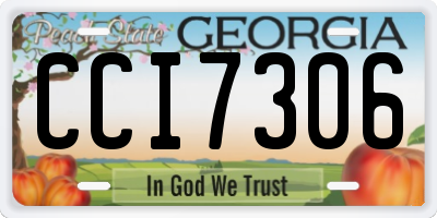 GA license plate CCI7306