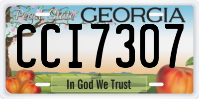 GA license plate CCI7307