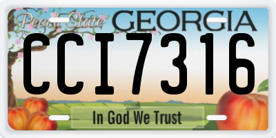GA license plate CCI7316