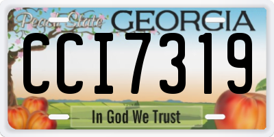 GA license plate CCI7319