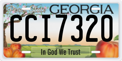 GA license plate CCI7320