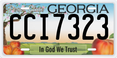 GA license plate CCI7323