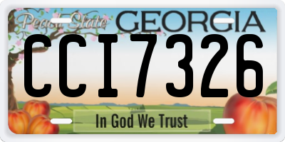 GA license plate CCI7326