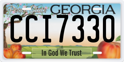 GA license plate CCI7330