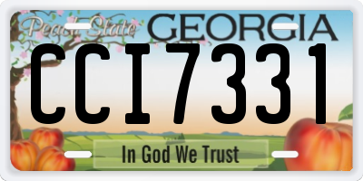 GA license plate CCI7331