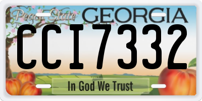 GA license plate CCI7332