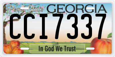 GA license plate CCI7337