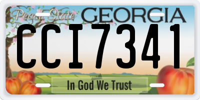 GA license plate CCI7341