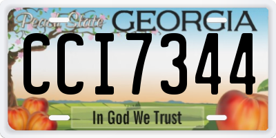 GA license plate CCI7344