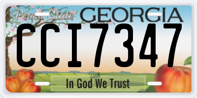 GA license plate CCI7347