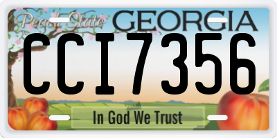 GA license plate CCI7356