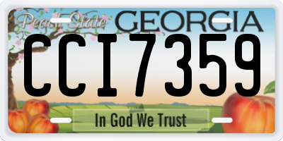 GA license plate CCI7359