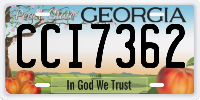 GA license plate CCI7362