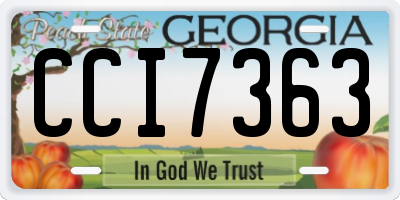 GA license plate CCI7363