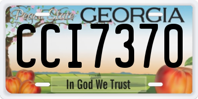 GA license plate CCI7370