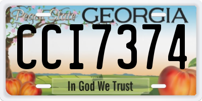 GA license plate CCI7374