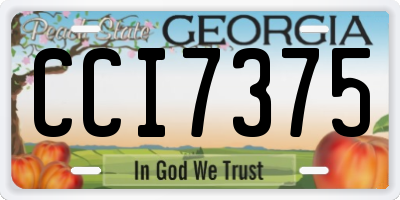 GA license plate CCI7375