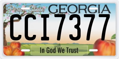GA license plate CCI7377
