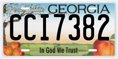 GA license plate CCI7382