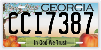 GA license plate CCI7387