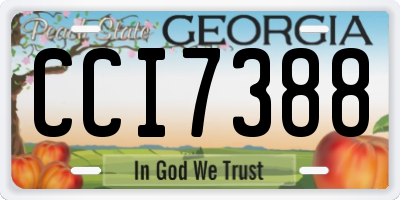 GA license plate CCI7388