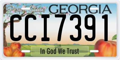GA license plate CCI7391
