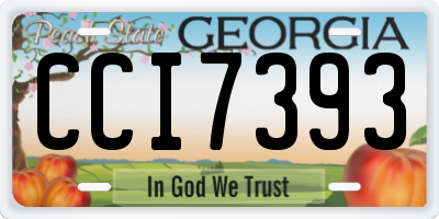 GA license plate CCI7393