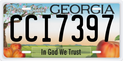 GA license plate CCI7397