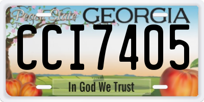 GA license plate CCI7405