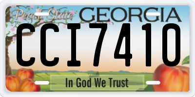 GA license plate CCI7410