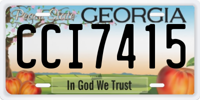 GA license plate CCI7415