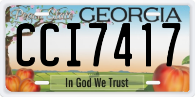 GA license plate CCI7417