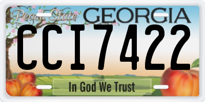 GA license plate CCI7422