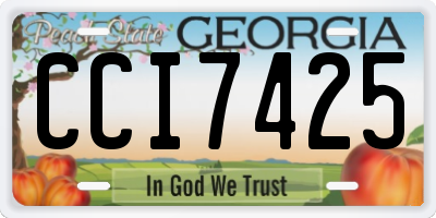 GA license plate CCI7425