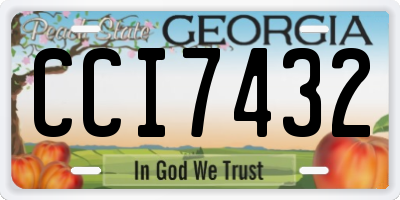 GA license plate CCI7432