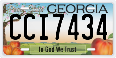 GA license plate CCI7434