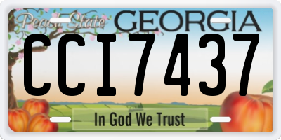 GA license plate CCI7437