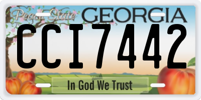 GA license plate CCI7442