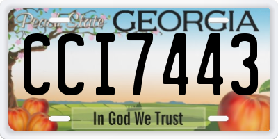 GA license plate CCI7443