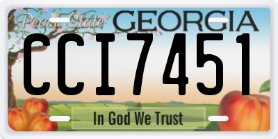 GA license plate CCI7451