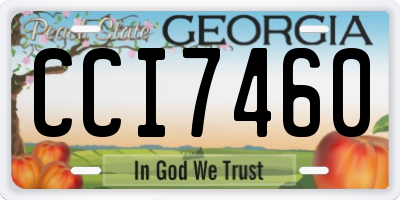 GA license plate CCI7460