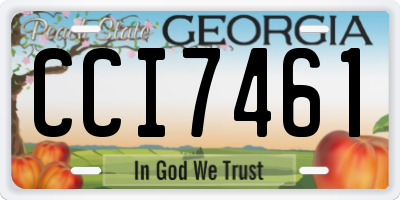 GA license plate CCI7461