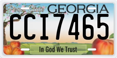 GA license plate CCI7465