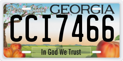 GA license plate CCI7466