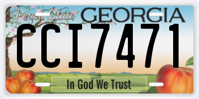 GA license plate CCI7471