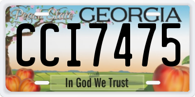 GA license plate CCI7475