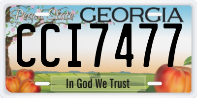 GA license plate CCI7477