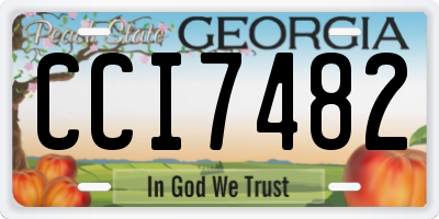 GA license plate CCI7482