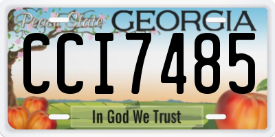 GA license plate CCI7485
